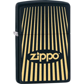 Зажигалка Zippo 218 с логотипом Zippo, матовая чёрная (29218)